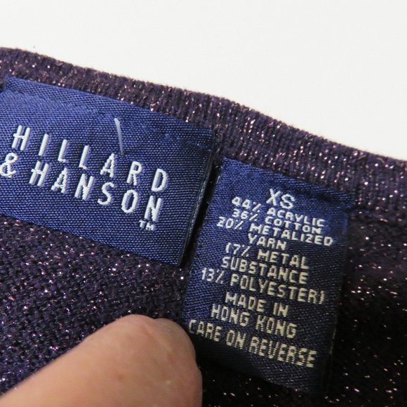 HILLARD & HANSON DARK PLUM CARDIGAN SWEATER/ XSMAL - Picture 7 of 8